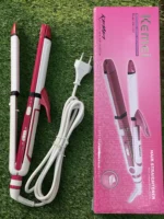 Kemei 3 in 1 straightener Curler & crimper