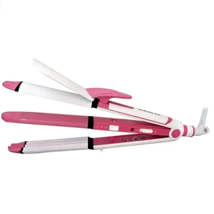 Kemei 3 in 1 straightener Curler & crimper - Image 2